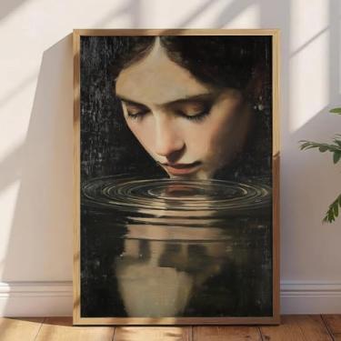 Imagem de Arte de rosto de mulher, arte de parede vitoriana, vintage, pinturas góticas, feminino, pôster de menina mal-humorada, arte acadêmica, imagens elegantes de mulheres, arte de parede, arte de parede