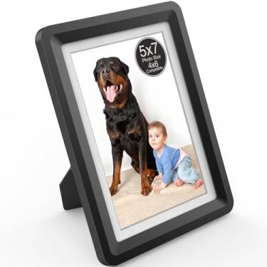 Imagem de vilkok Porta-retrato com tapete de 12 x 18 cm, instalação em 5 segundos sem ferramentas, molduras de design de segurança sem metal, molduras leves vêm em 8 cores para decoração de casa, casamento e