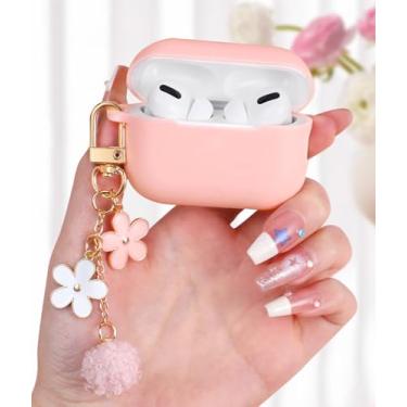 Imagem de Boaretiu Capa para Airpods Pro 2ª Geração/para Airpods Pro para mulheres e meninas - Cute Kawaii com chaveiro feminino elegante capa para Air Pod Pro/Pro 2ª geração, capa de silicone