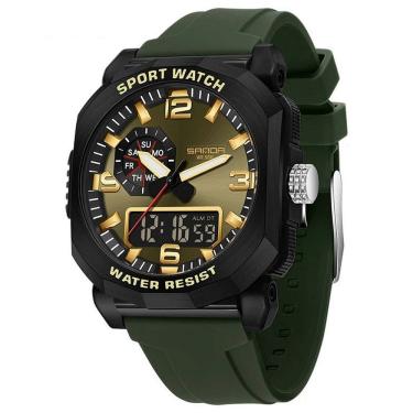 Imagem de Relógio Digital Masculino Dual Display Esportivo À Prova D `Água Impermeavel 5atm