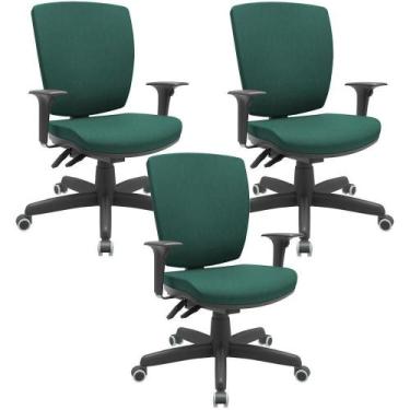 Imagem de Kit 03 Cadeiras De Escritório Diretor Office Giratória Preto Alta Flex