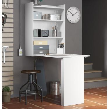 Imagem de Mesa Dobrável Multimóveis Multiuso Com Armário De Parede Branco Ref.5131