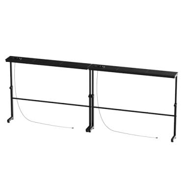 Imagem de Aduanbang Mesa de console estreita com tomadas elétricas (preta, 15 cm P x 200 cm L x 72 cm A)