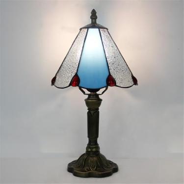 Imagem de Luminária de mesa vintage americana com LED, personalizada e criativa, para sala de estar, escritório, quarto infantil, casa de campo ou hotel, com vidro colorido (Estilo 47)