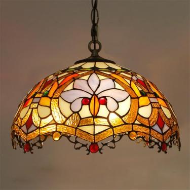 Imagem de Luminária pendente contemporânea de luxo em vidro colorido com LED, estilo retrô americano, ideal para sala de estar, restaurante, quarto, hotel, casa de campo, corredor, café, bar ou escada