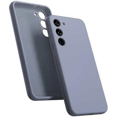 Imagem de GOOSPERY Capa de silicone líquido projetada para Galaxy S23 Plus com toque sedoso e macio proteção total à prova de choque com forro de microfibra macio - cinza lavanda