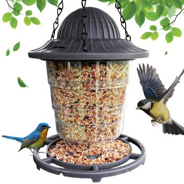 Imagem de Alimentador de pássaros pequenos - design de plástico durável, fácil de encher e limpar, atrai tentilhões e pássaros canoros, ótimo para uso ao ar livre em quintais, varandas e decks
