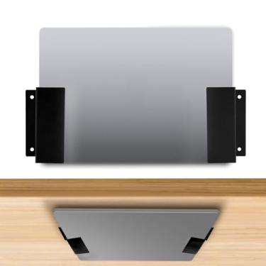 Imagem de Suporte para Laptop Uso Embaixo da Mesa, Prateleira de Armazenamento Laptops Suporte de Parede e Baixo da Mesa para Macbook Tablets e Dispositivos Até 6,5cm Espessura (Preto)