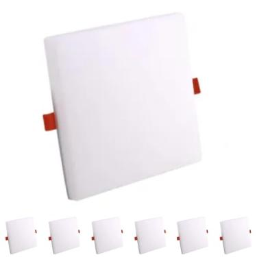 Imagem de Kit 8x Painel Plafon Frameless Borda Infinita Sobrepor Ou Embutir Quadrado 22x22 36W 6500K Bivolt