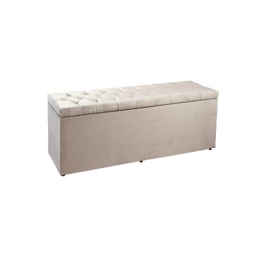 Imagem de Recamier Sofá Baú Madrid 90 Cm Suede Bege