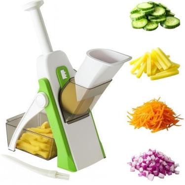 Imagem de Fatiador de Legumes Mandoline Cortador Seguro de Batata, Cebola e Vegetais Espessura Ajustável, Durável, Fácil de Usar e Limpar Presente para Cozinha (Cores Sortida)