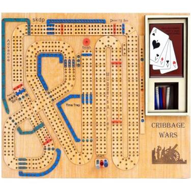 Imagem de YIGOGOYI Jogo De Tabuleiro Cribbage Wars, 2025, Conjunto Jogos Madeira Cribbage, Armadilhas, Clássico, Bar Noturno Para Famílias, 30 Cm