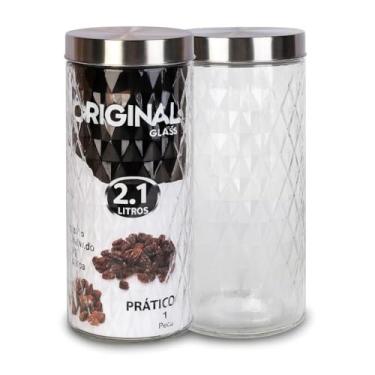 Imagem de GL8073 -POTES VIDRO REDONDO DIAMOND COM TAMPA 2.1L