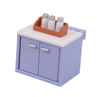 Imagem de harayaa Móveis para casa de bonecas em escala 1:12, modelo de balcão em miniatura, móveis de cozinha em miniatura, para brincar de faz-de-conta, presente para, Plataforma Do Tanque de Sal