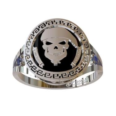 Imagem de Anel De Formatura De Segurança Privada Em Prata 950k - Vieira Cruz Jói