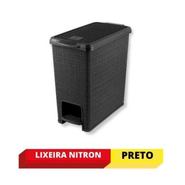 Imagem de Lixeira Juta Retangular 12 L Preto - Nitron