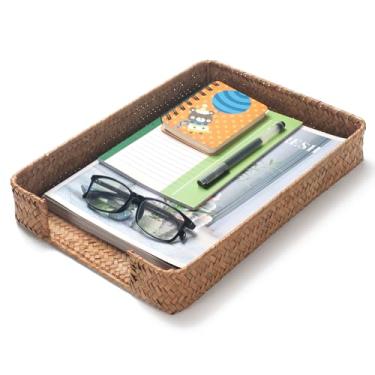 Imagem de Bandeja de carta de alga marinha para organizador de arquivos A4 para pasta de papel, cesta de armazenamento de revistas de documentos para escritório