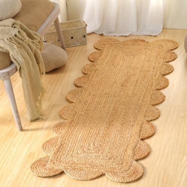 Imagem de VEVARA HOMES Tapete de área de juta natural recortado, 6 x 1,8 m – Tapete de fibra natural tecido à mão para sala de estar, quarto e entrada, estilo rústico e boho