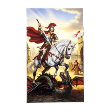 Imagem de Adesivo Vinil Impermeável São Jorge Guerreiro Realista 10 cm