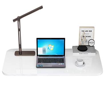Imagem de Mesa de leitura de estudo com economia de espaço montada na parede, mesa flutuante dobrável para escritório em casa (70 x 20 cm, branca)