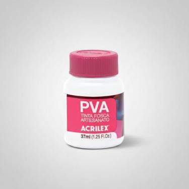 Imagem de Tinta PVA Fosca Branco 519 37ml Artesanato para Madeira MDF Cerâmica Gesso Papel Isopor Alta Cobertura Acabamento Fosco Secagem Rápida