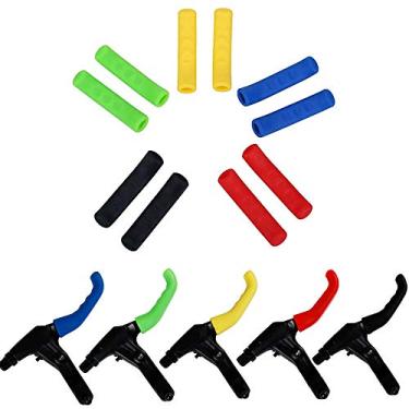 Imagem de Angzhili 5 Pairs Bicycle Brake Lever Grip Protector Cover, 5 Colors Anti-Slip Brake Handle Silicone Sleeve for Mountain Road Bike Cycling