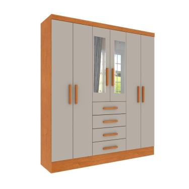 Imagem de Roupeiro Arizona Com Espelho 6 Portas Tcil Cinamomo-off