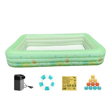 Imagem de Baoblaze Piscina inflável para crianças piscina portátil piscina inflável com bolas para jardim de festas do lado de fora do pátio interno de casa