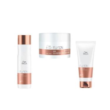 Imagem de Kit Home Care Wella Fusion Shampoo Condicionador Máscara