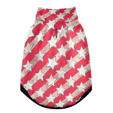 Imagem de SEHANY Casaco de cachorro com bandeira americana para cães pequenos, superquente, à prova de vento, jaqueta macia e aconchegante para animais de estimação, moletom para clima frio na neve com furo de