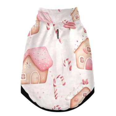 Imagem de SEHANY Casaco de Natal de gengibre para cães pequenos, superquente à prova de vento, jaqueta de inverno macia e aconchegante para animais de estimação para clima frio na neve com coleira para animais