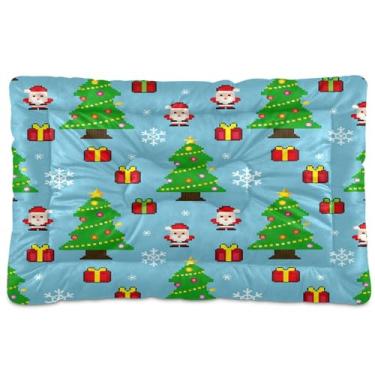 Imagem de SEHANY Cama de árvore de Natal em aquarela para cães e gatos com fundo antiderrapante, caixa de canil, colchão macio para animais de estimação, lavável para cães pequenos, médios e grandes, gatos, 91
