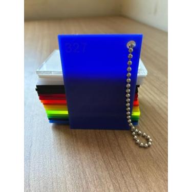 Imagem de Chapa de Acrílico Azul Royal/Bic 2mm 50x50cm Placa Premium Leitosa Translucida Cast Virgem 100 por cento de Pureza | 0,5x0,5m Comunicação Visual | Dobrável | Corte a Laser