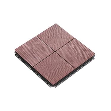 Imagem de Azulejos de deck compostos azulejos de piso azulejos de madeira interligados para interior e exterior para pátio jardim piscina 30 × 30 cm café 11 peças