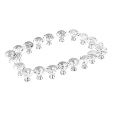 Imagem de ZJchao 20 Pçs Puxadores de Armário de Cristal Liga Alumínio Transparente Redondo Gaveta Puxar Puxadores para Armário de Cozinha Gaveta do Banheiro