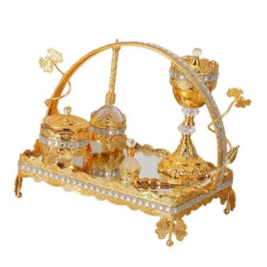 Imagem de KiBcsLic Conjunto de Queimadores de Incenso Tradicional Árabe Incensário Ornamento para Festa Fragrância para Casa Decoração de Ramadã para Presentes de