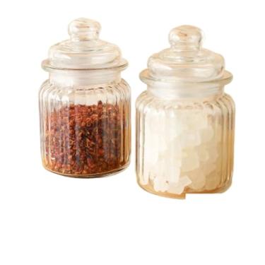 Imagem de Conjunto De Frascos De Vidro HerméTicos Com Tampas De Bambu Para Armazenar Condimentos, Doces E Velas — Frascos Para Condimentos(12)