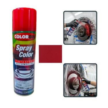 Imagem de Spray color vermelho pinca de freio spray automotivo colorgin 300ml
