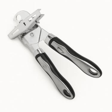 Imagem de Abridor de Latas e Garrafas 2 em 1 Aço Inox – Ferramenta Manual com Manivela, Lâmina de Corte Suave Precisa, Cabo Antiderrapante Utensílio Resistente para Cozinha Doméstica, Trailer e Uso Profissional