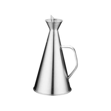 Imagem de Galheteiro em Aço Inox com Bico Dosador, Azeite e Vinagre, 500ml, 22cm x 11cm