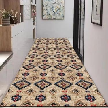 Imagem de HGTRH Tapete para cozinha lavável, tapete de cozinha corredor antiderrapante, tapete de veludo de cristal estreito corredor para entrada corredores cozinha lavanderia, amigo da pele, F 50 x 280 cm