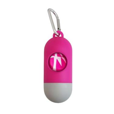 Imagem de Kit Cata Caca – Dispenser + 20 Saquinhos Biodegradáveis | Estampa [MODELO] | Cheirinho de Talco | Prático e Higiênico p/Passeio de Cães e Gatos (Rosa)