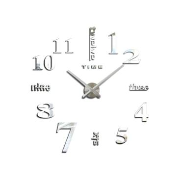 Imagem de Relógio de Parede Grande DIY Moderno Silencioso com Adesivo 3D Movimento Espuma EVA Autoadesivo Perfeito para Decoração Casa e Escritório Experiência Divertida Fácil Instalar