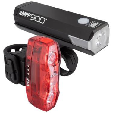 Imagem de CATEYE - Kit combo de farol recarregável AMPP e luz de segurança diurna recarregável por USB ViZ (AMPP900 / ViZ300)