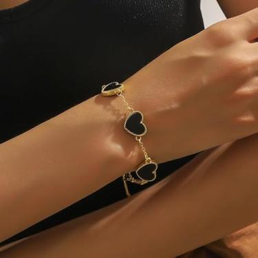Imagem de Pulseira de coração feminina com pingente de ouro ajustável, joias modernas, presentes de amizade, presentes de Natal para mulheres, dia dos namorados, Medium, Latão, Sem Pedra Preciosa