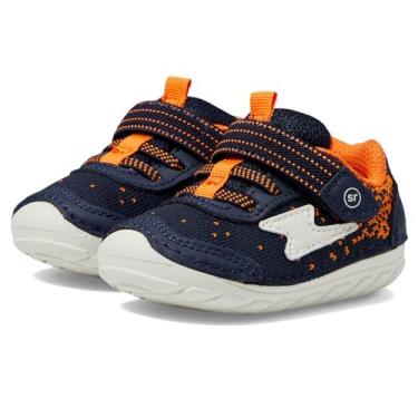 Imagem de Stride Rite Tênis masculino SM Zips Runner (bebê/infantil), Azul-marinho/laranja, 20 BR