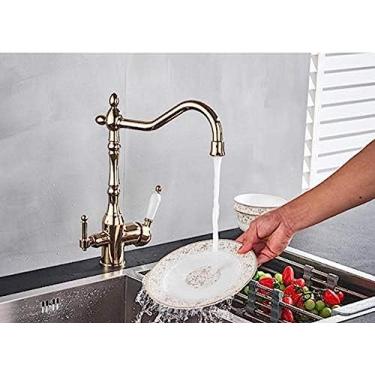 Imagem de YYBOES Torneiras de cozinha torneira de filtro de água de cozinha torneira de filtragem de água torneira de água potável de latão antigo torneira de pia de cozinha-2