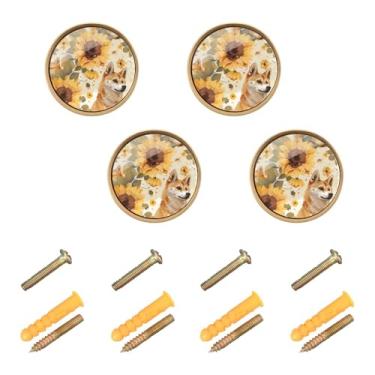 Imagem de Qilmy 4 maçanetas de armário fofas puxadores de gaveta de cachorro pequeno - ferragens de armário de cozinha sólidas puxadores para casa, cozinha, banheiro ou escritório265