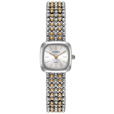 Imagem de Mondaine Relógio Feminino Bicolor Metal Quadrado Index Prata