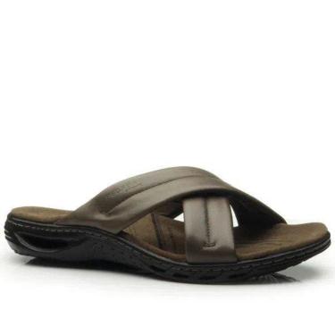 Imagem de Chinelo Pegada Em Couro Pinhao Masculino 133202-Masculino